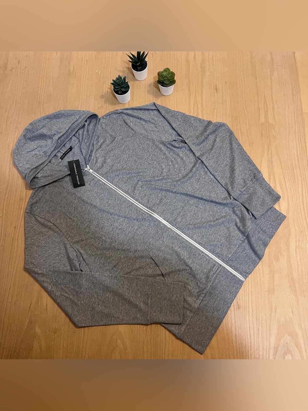 NWT National Standards Zip Up Light Grey Hoodie